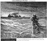 Jesus Walking on the Sea by French artist Gustav Dore, courtesy of Creationism.org